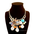 latest design pearl necklace big flower charm necklace for womens